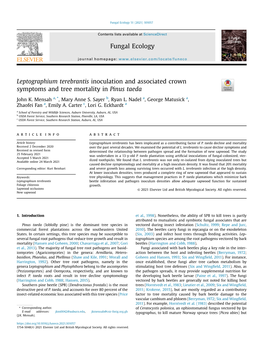 Leptographium Terebrantis Inoculation and Associated Crown Symptoms and Tree Mortality in Pinus Taeda