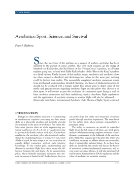 Aerobatics: Sport, Science, and Survival