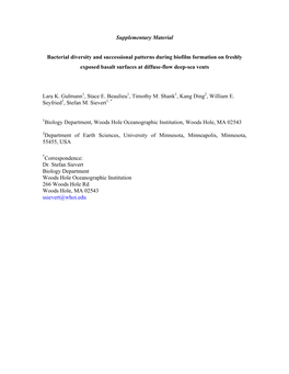 Supplementary Material Bacterial Diversity and Successional