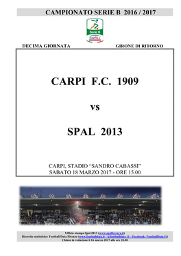 CARPI F.C. 1909 Vs SPAL 2013