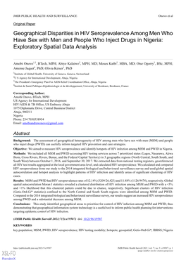 Exploratory Spatial Data Analysis