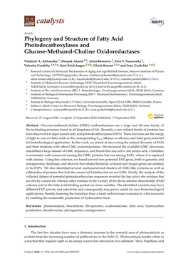 Phylogeny and Structure of Fatty Acid Photodecarboxylases and Glucose-Methanol-Choline Oxidoreductases