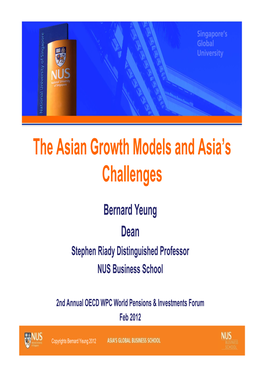 The Asian Growth Models and Asia's Challenges