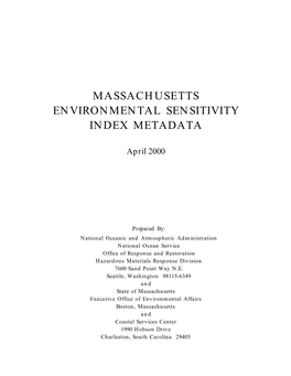 Metadata for Massachusetts Environmental Sensitivity Index (ESI)