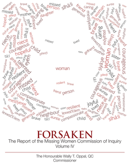 Forsaken: the Report of the Missing Women Commission of Inquiry Volume IV