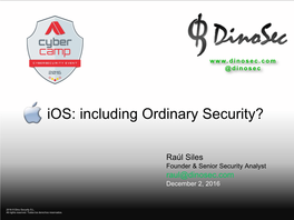 Ios: Including Ordinary Security?