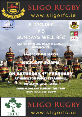 Sligo RFC V Sundays Well