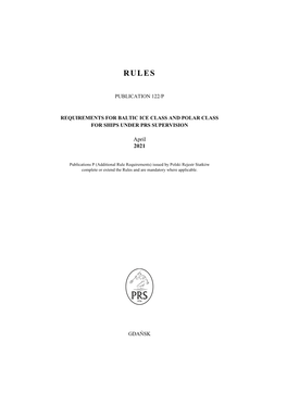 Publication 122/P – Requirements for Baltic Ice