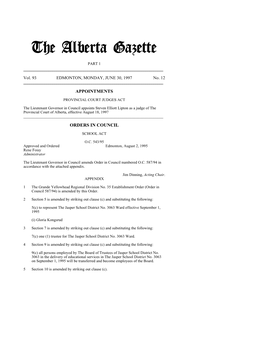 The Alberta Gazette, Part I, June 30, 1997
