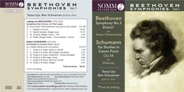 BEETHOVEN BEETHOVEN SYMPHONIES Vol.1 SOMMCD 0637 SYMPHONIES Vol.1 Tessa Uys, Ben Schoeman Piano Duo