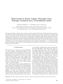 Kink Bands in Thrust Regime: Examples from Srinagar–Garhwal Area, Uttarakhand, India