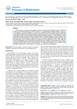 Screening and Functional Prediction of Conserved Hypothetical Proteins