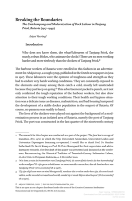 Breaking the Boundaries the Uniekampong and Modernization of Dock Labour in Tanjung Priok, Batavia (1917–1949)