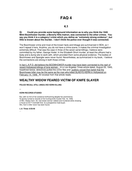 4.1 Wealthy Widow Feared Victim of Knife Slayer
