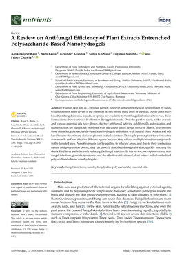 A Review on Antifungal Efficiency of Plant Extracts Entrenched