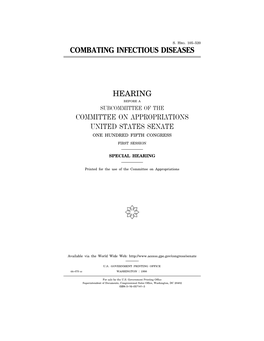 Combating Infectious Diseases Hearing Committee