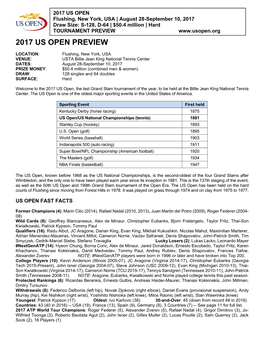 2017 Us Open Preview