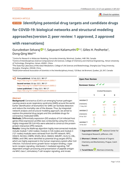 Identifying Potential Drug Targets and Candidate