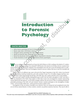 Introduction to Forensic Psychology Distribute Or CHAPTER OBJECTIVES