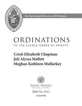 ORDINATIONS to the Sacred Order of Priests