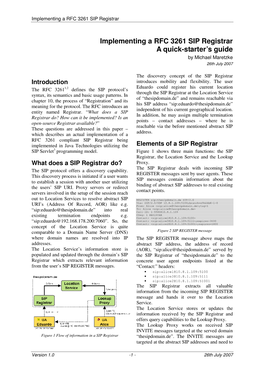 Implementing a RFC 3261 SIP Registrar