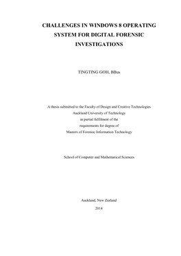 Challenges in Windows 8 Operating System for Digital Forensic Investigations