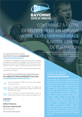 Contribuez À Notre Développement En Versant Votre Taxe D’Apprentissage À Notre Centre De Formation