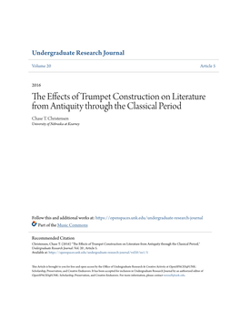 The Effects of Trumpet Construction on Literature from Antiquity Through the Classical Period,