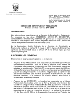 1 Comisión De Constitución Y Reglamento