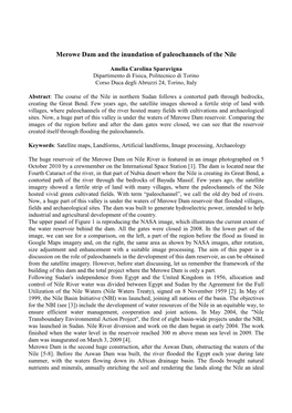 Merowe Dam and Inundation Paleochannels Nile.Wps