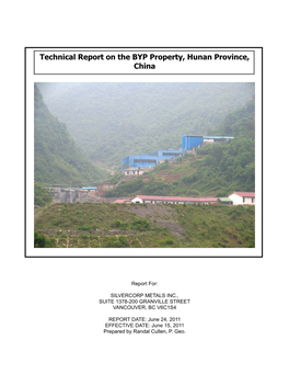 Technical Report on the BYP Property, Hunan Province, China