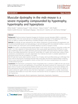 Muscular Dystrophy in the Mdx Mouse Is a Severe Myopathy Compounded