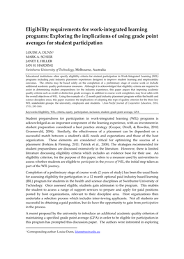 Exploring the Implications of Using Grade Point Averages for Student Participation