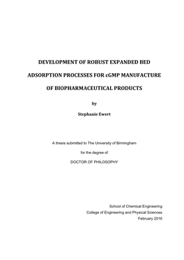 Development of Robust Expanded Bed Adsorption