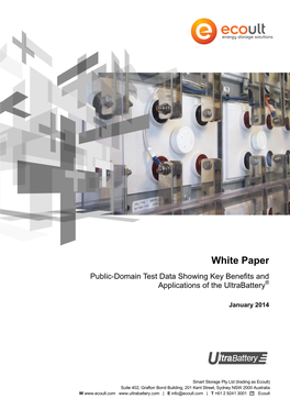 White Paper Public-Domain Test Data Showing Key Benefits and Applications of the Ultrabattery®