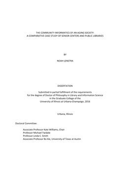 The Community Informatics of an Aging Society: a Comparative Case Study of Senior Centers and Public Libraries