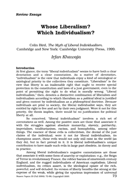 Which Individualism?