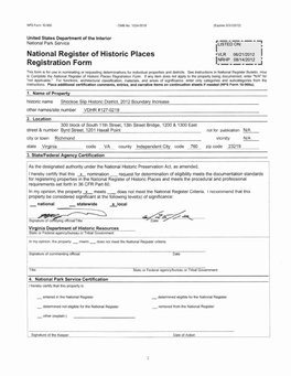 NPS Form 10 900 OMB No. 1024 0018