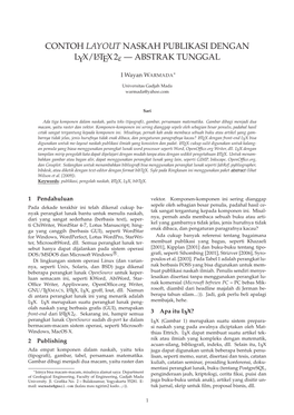 CONTOH LAYOUT NASKAH PUBLIKASI DENGAN LYX/Latex2e