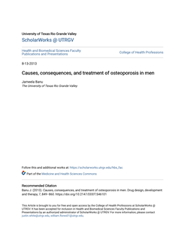 Causes, Consequences, and Treatment of Osteoporosis in Men