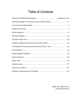 Table of Contents