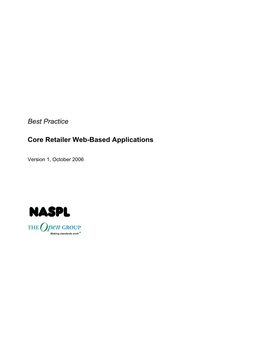 Best Practice Core Retailer Web-Based Applications