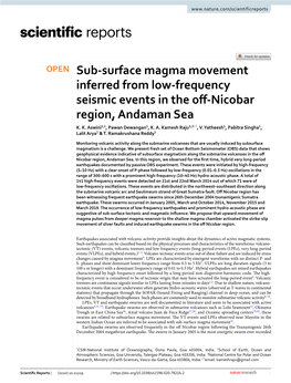 Sub-Surface Magma Movement Inferred from Low-Frequency Seismic