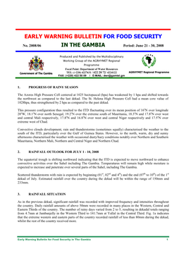 Early Warning Bulletin for Food Security in the Gambia 1 Kaur Kuntaur