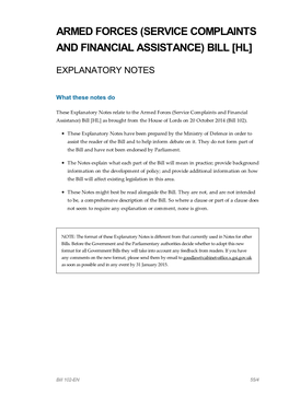 Armed Forces (Service Complaints and Financial Assistance) Bill [Hl]