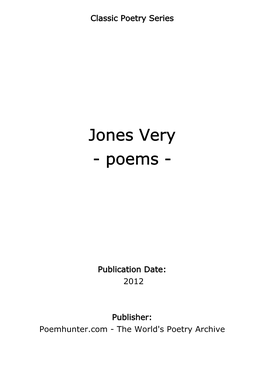 Jones Very - Poems