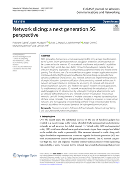 Network Slicing: a Next Generation 5G Perspective