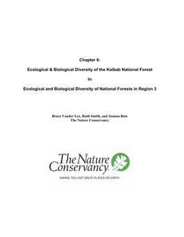 Ecological & Biological Diversity of the Kaibab National Forest