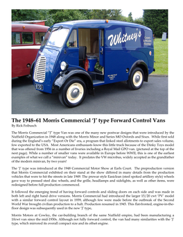 The 1948–61 Morris Commercial 'J' Type Forward Control Vans