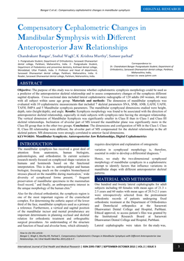 Compensatory Cephalometric Changes in Mandibular Symphysis with Different Anteroposterior Jaw Relationships